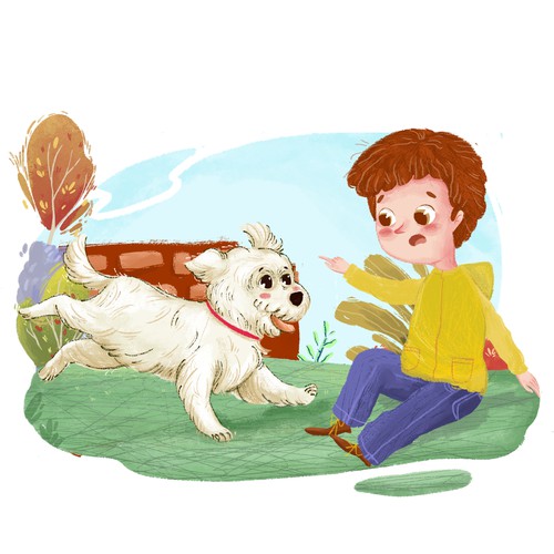 Whimsical illustration with the title 'children illustration'