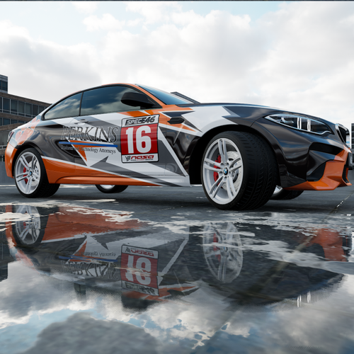 Race car design with the title 'A Race Car Design for BMW'