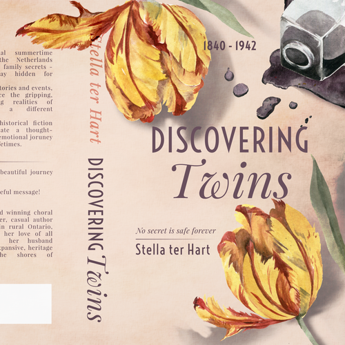 Painting book cover with the title 'Emotional book cover design with painted flowers'