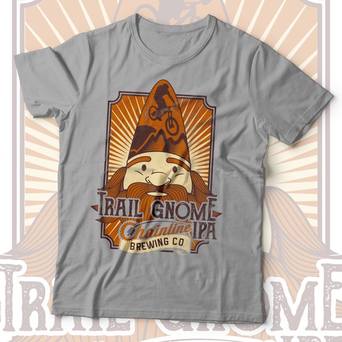 Bar t-shirt with the title 'Trail Gnome IPA Chainline Brewing CO.'