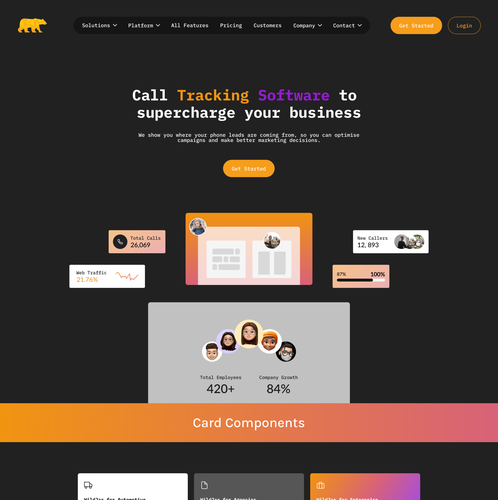Carousel design with the title 'Wildjar's website redesign concept'