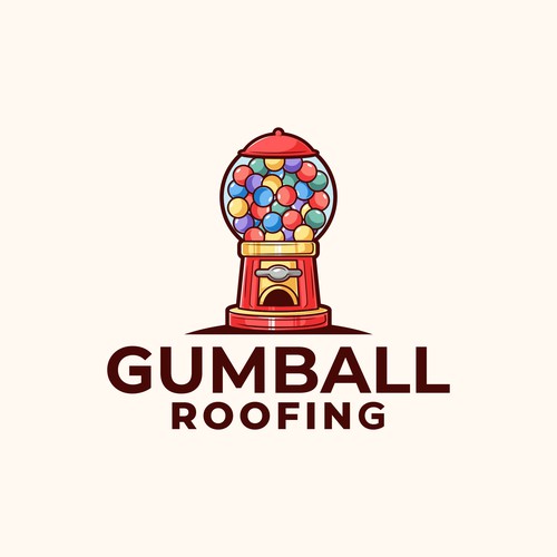 Service logo with the title 'Logo for Gumball roofing'