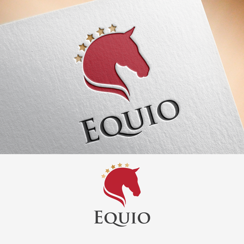 Horse riding logo with the title 'Winning Design for Equio'