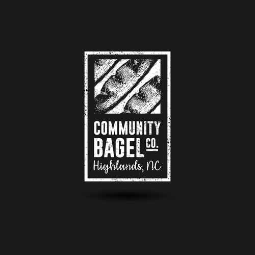 Old brand with the title 'Community bagel co.'
