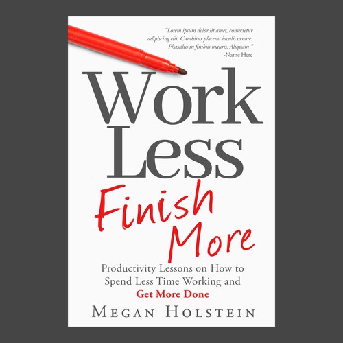 Creative book cover with the title 'Work Less, Finish More Final Professional Cover Design'