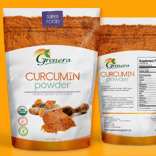 Powder packaging with the title 'MODERN SUPPLEMENT POUCH DESIGN'