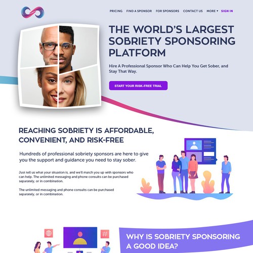 Community website with the title 'Web Design for Sobriety'