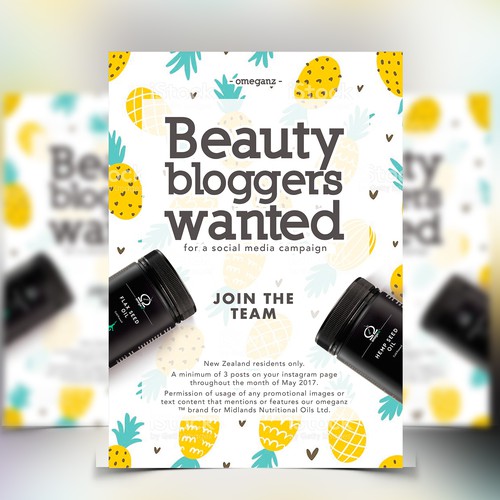Flayer design with the title 'Beauty Bloggers wanted flyer'