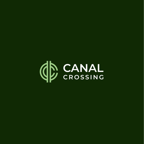 Green elephant logo with the title 'Illusionary logo for family rental cottage community: Canal Crossing'