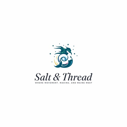 Mermaid design with the title 'Creative logo for Salt & Thread'