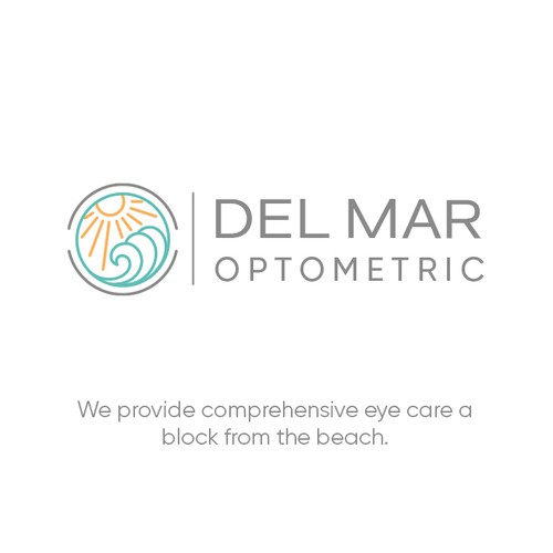Ophthalmology logo with the title 'Del Mar Optometric Logo'