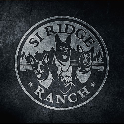German shepherd logo with the title 'Si Ridge Ranch'
