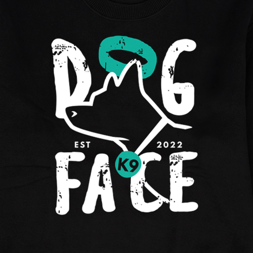 Sweater design with the title 'DogFacek9'