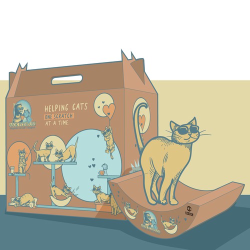 Cafe design with the title 'Scratcher box'