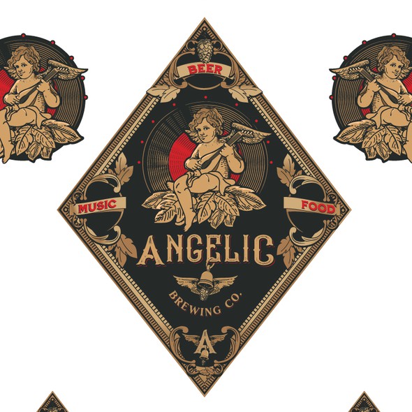 Beer brand with the title 'Angelic Brewing.co'