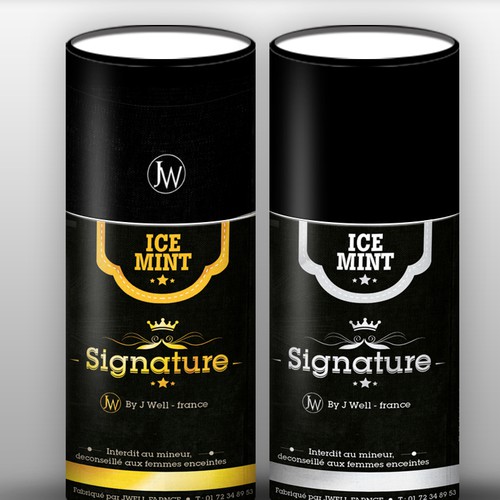 Classic label with the title 'Label J WELL Eliquide ( Signature )'