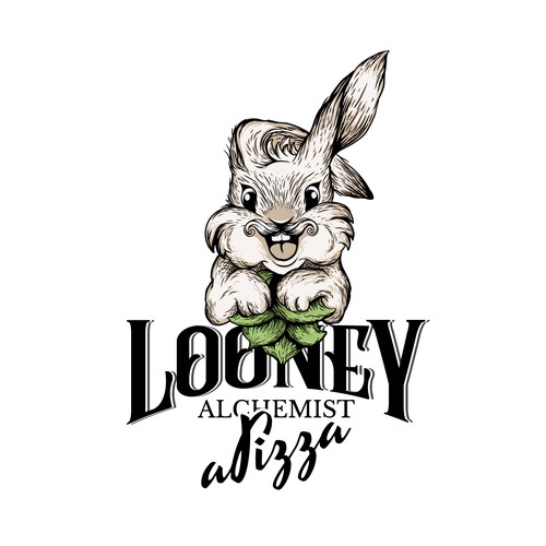 Warm logo with the title 'Looney Alchemist aPizza'