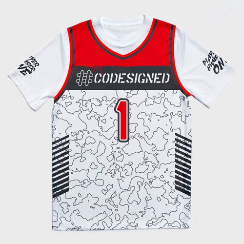 Basketball design with the title 'E sport team jersey'