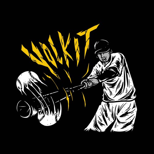 Baseball t-shirt with the title 'YOLK IT!'