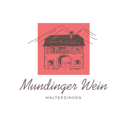 Winery logo with the title 'hand drawn logo for a private winery'