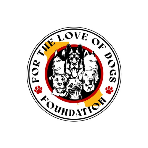 Husky logo with the title 'For The Love Of Dogs Foundation'