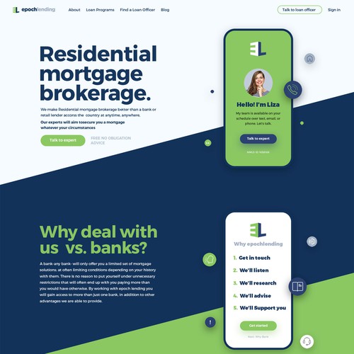 Simplified design with the title 'Corporate Mortgage Website'