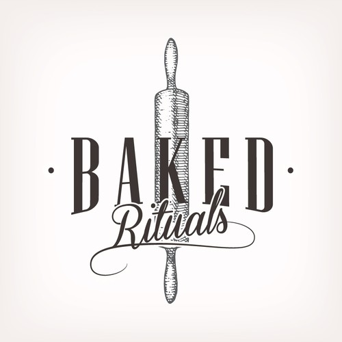 Rolling pin design with the title 'Logo for a bakery'