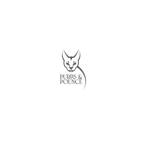 Feline design with the title 'logo concept for Purrs and Pounce'