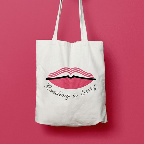 Lips design with the title 'Totebag illustration design'