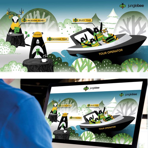 Deer artwork with the title 'Illustration for Travel Start-up'