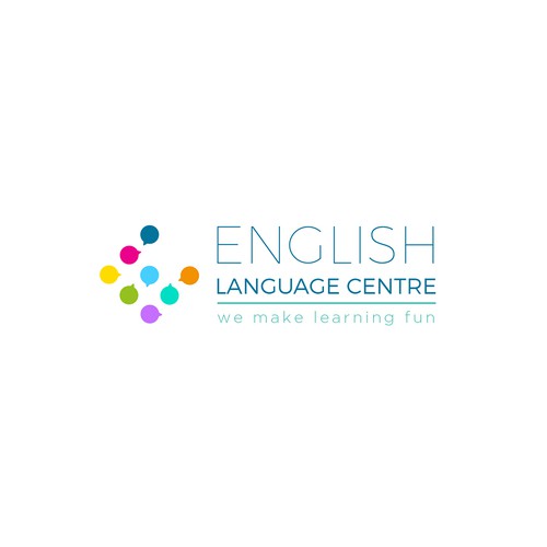 Colorful design with the title 'Logo for a  new English language school based in France'