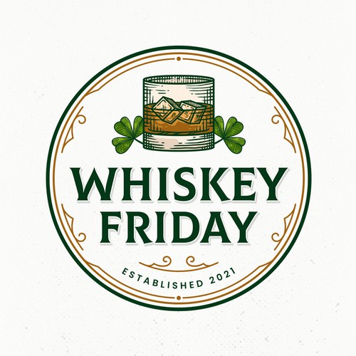 Clover design with the title 'Whiskey Friday'