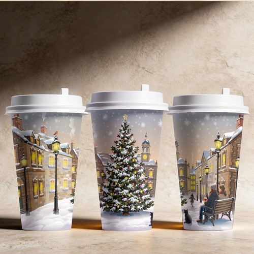 Label with the title 'Coffee cup custom design'