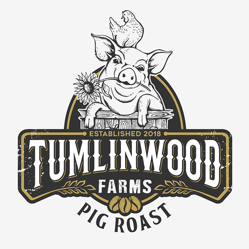 Scanning logo with the title 'Hand crafted logo for my "Pig Roast" coffee beans.'