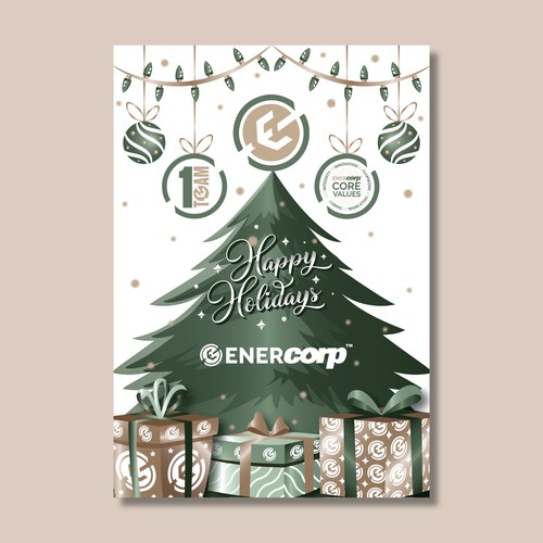 Ornament design with the title 'Christmas Card Design for EnerCorp'
