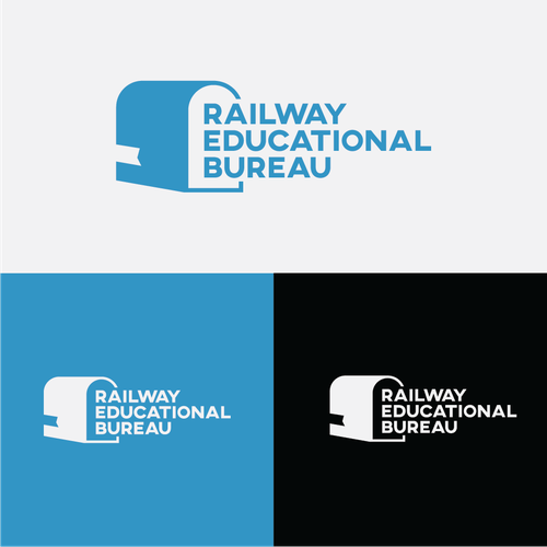 Railway design with the title 'Railroad educational company logo'