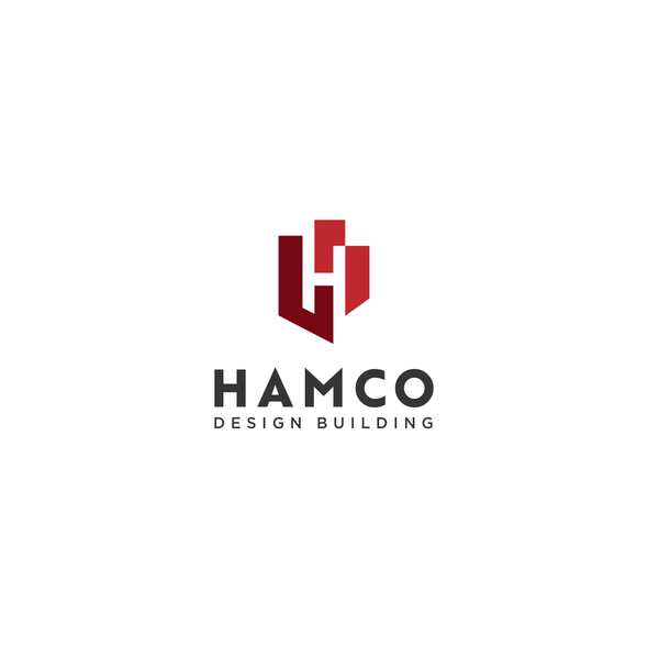 Building design logo with the title 'Hamco'