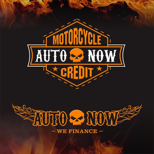 Orange t-shirt with the title 'Auto Now Motorcycle & Finance t-shirt design'