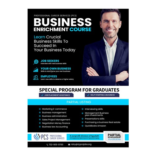 Course design with the title 'Business flyer'