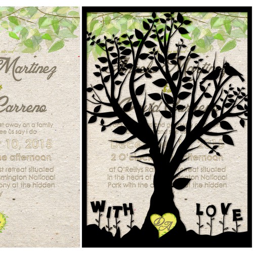 Rustic-modern design with the title 'rustic weeding invitation'