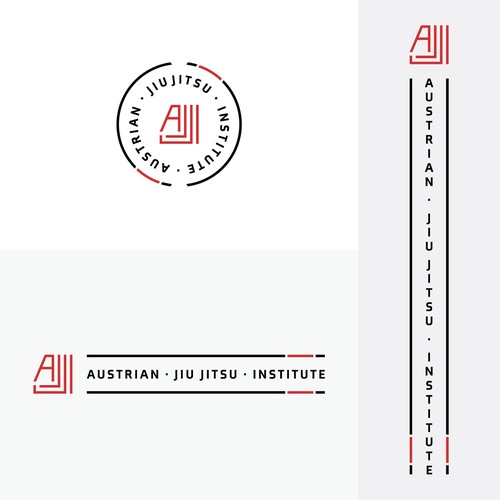 Martial arts logo with the title 'AJJI - Austrian Jiu Jitsu Institute'