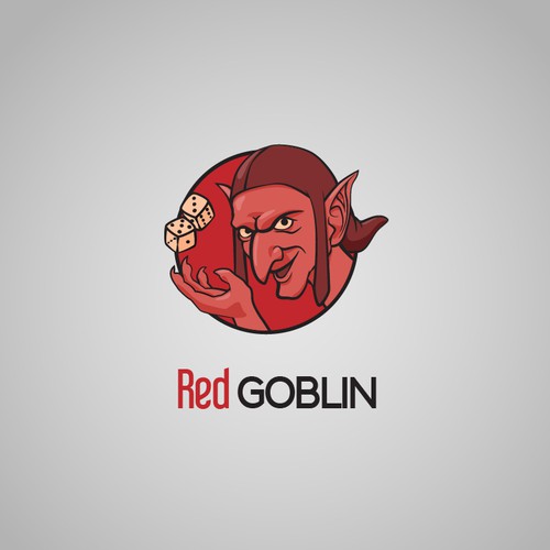 Board game design with the title 'Red Goblin logo design concept'