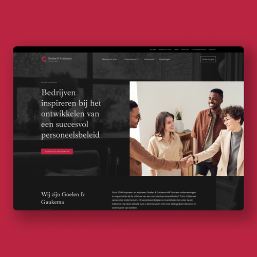 Corporate website with the title 'New Website Design for an HR Firm'