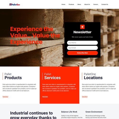 Red website with the title 'Professional corporate website'