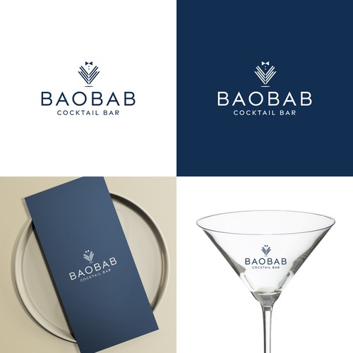 Bar and restaurant logo with the title 'Logo Design'