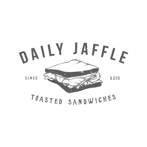 Sandwich shop logo with the title 'vintage logo for daily jaffle'