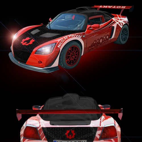 Car graphics design with the title 'Car Wrap'