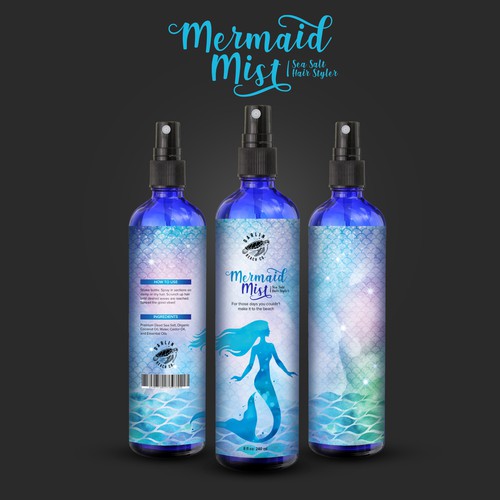 Bottle design with the title 'Mermaid Mist Bottle'