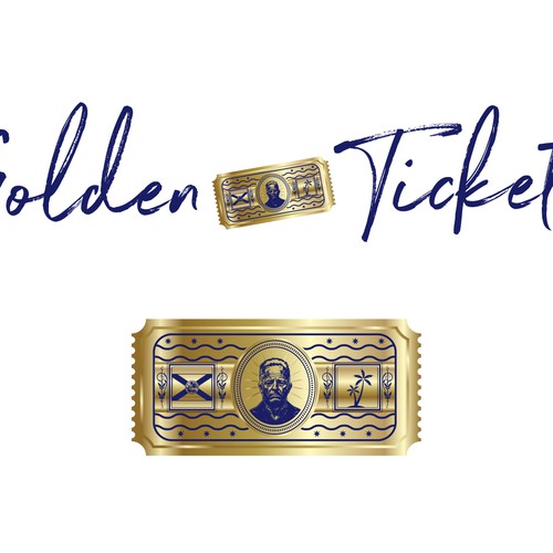 Ticket design with the title 'GoldeTicket'