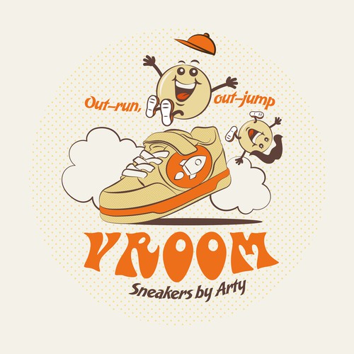 Crazy design with the title 'Retro Sneakers'